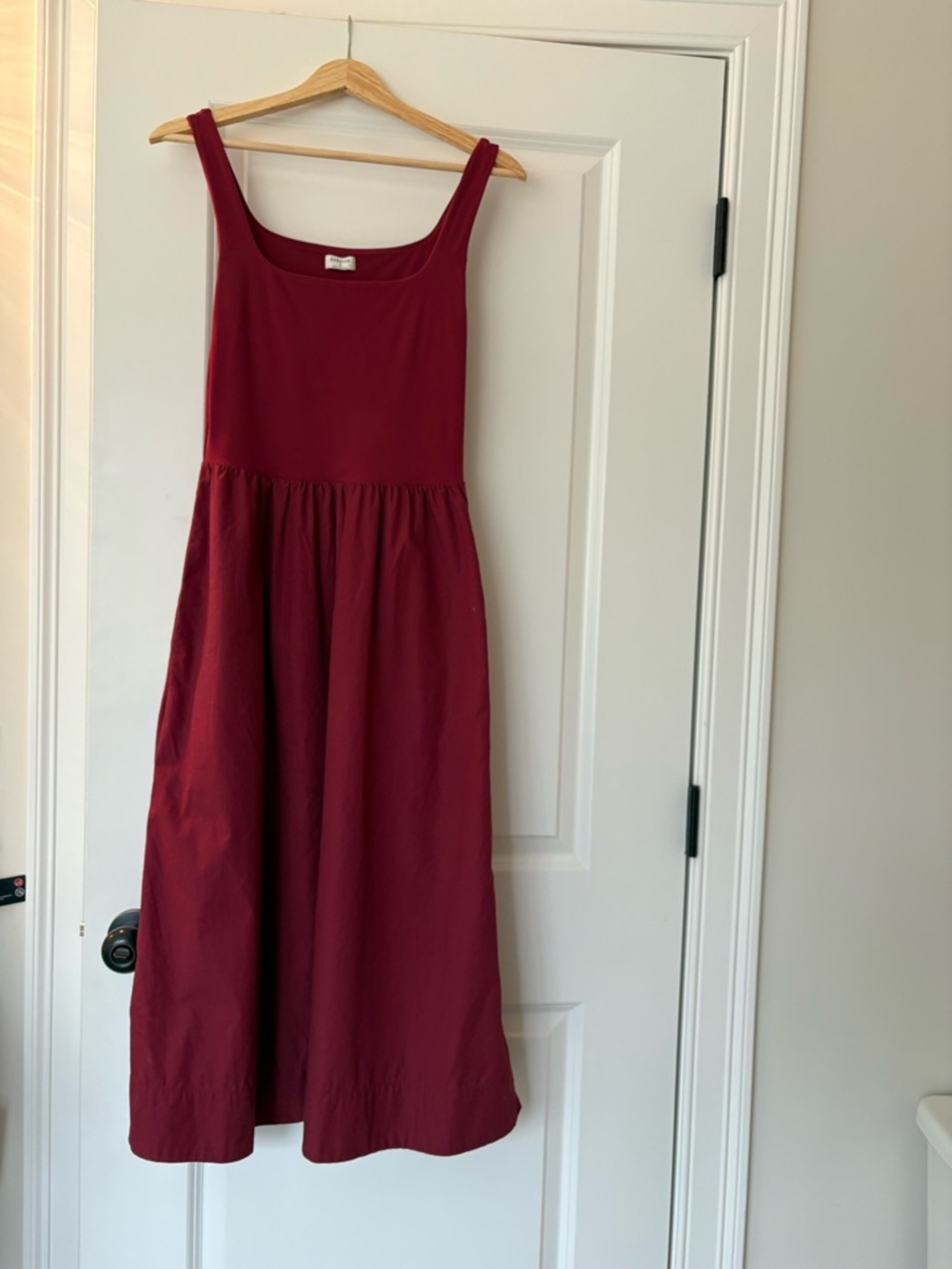 Aritzia Midi Dress in Deep Burgundy Red